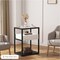 Nightstand Tall Side Table, Metal Frame, Modern Simple Style End Table with Drawer and Shelf, Tempered Glass Bedside Table
